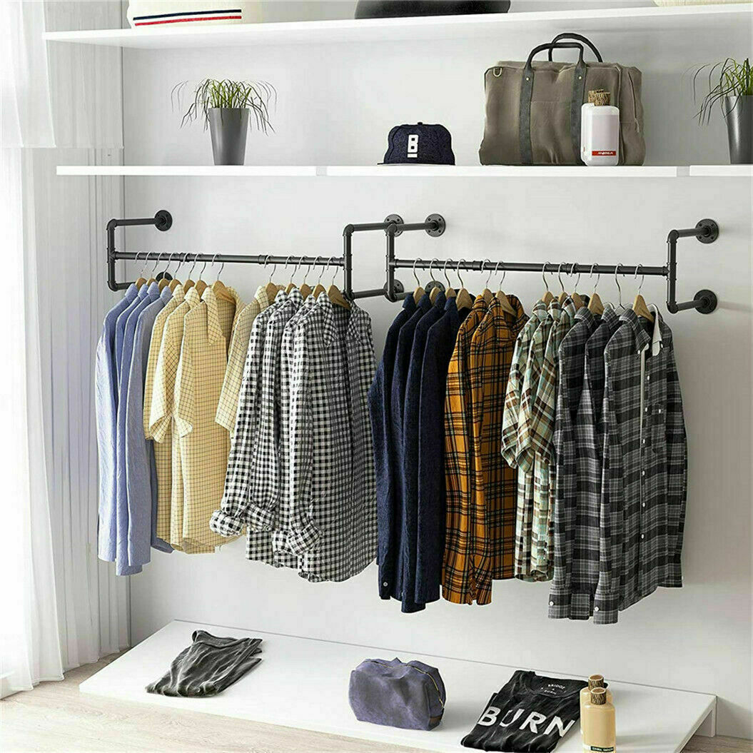 Kleiderstange Wandmontage Garderobenstange Industrie Garderobe für Decke Hängend