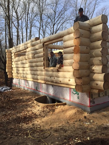 10" x 13" Double Round, Hand-Peeled, White Pine, Full Log Cabin Home Logs - Picture 2 of 12