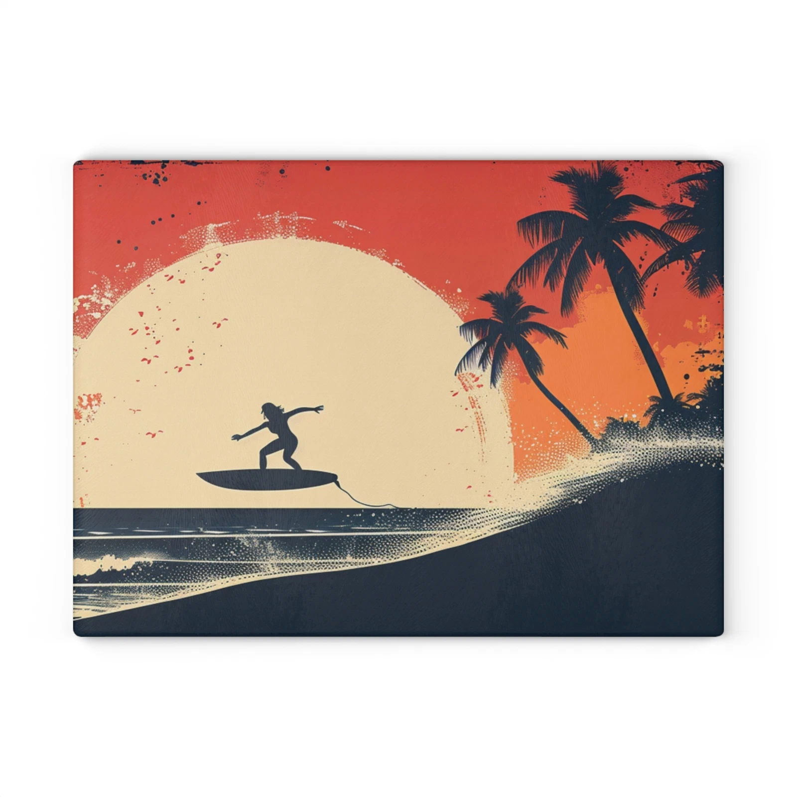 Surfer Vibes Glass Cutting Board