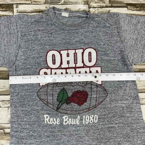Vtg Ohio State Buckeyes 1980 Rose Bowl Single Stitch Shirt Womens Sz Small Gray - Picture 6 of 7