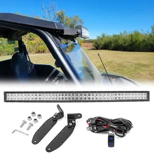 Roof 42" Curved Light Bar Mount Brackets Wire Kit For Polaris General 1000 16-25