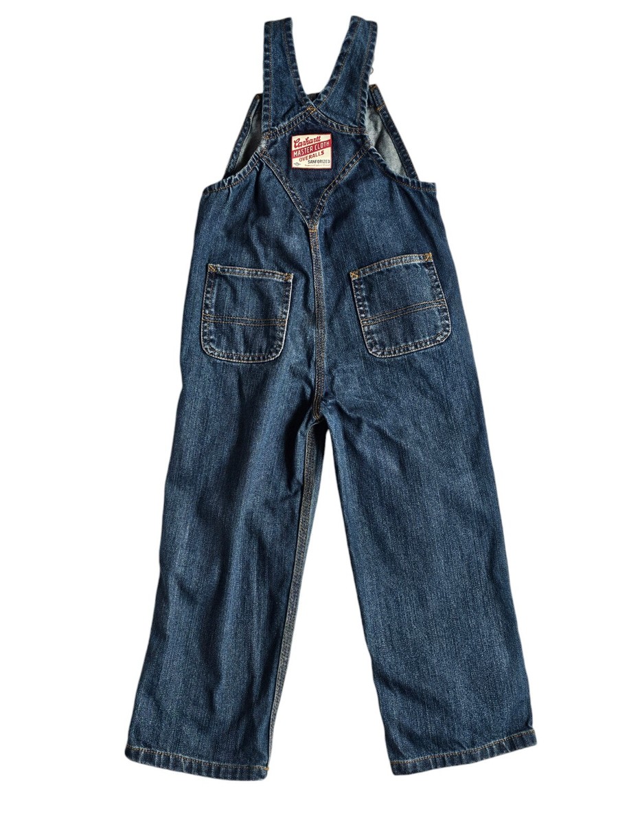 Carhartt Master Cloth Sanforized Overalls Boys Size 5 Blue