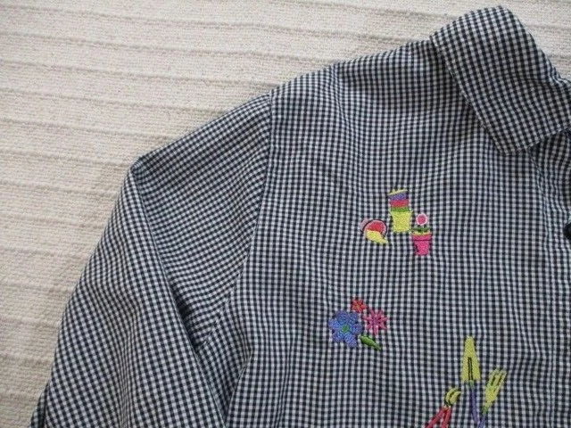 Camisa Breckenridge Mujer 2X Negra Cuadros Bordada Manga Media Algodón Foto 4 de 4