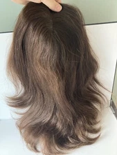 Women 100% Human Hair Topper Top Piece Wiglet Hairpiece 5 x 6 Base 13-17” Length