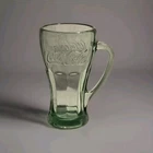Libby Green Coca-Cola Coke Thick Heavy Glass with Mug Handle 16 oz Vintage
