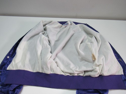 Vtg LSU Chalk line 80 Purple Satin Jacket Louisiana State Made in USA kids 14/16 - Picture 6 of 9