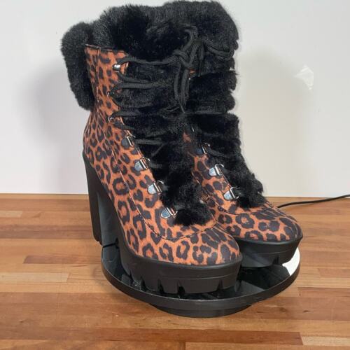 Botas de Combate Jessica Simpson Mikah Plataforma Estampado Animal 7m - Imagen 5 de 14