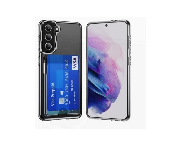 Samsung S23 Ultra Slim Hybrid Acrylic Case with Card Slots Holder-image