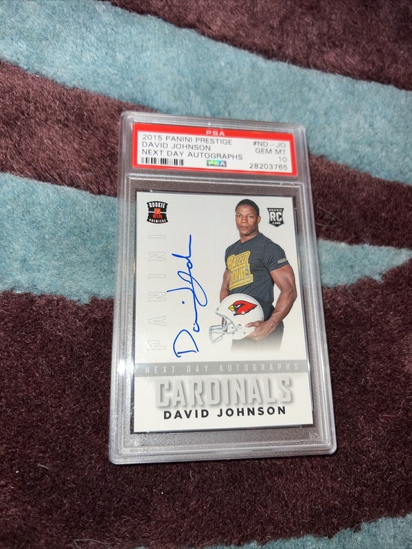 2015 Panini Prestige David Johnson Cardinals Pro NFL Next Day Auto PSA 10 #ND-JO