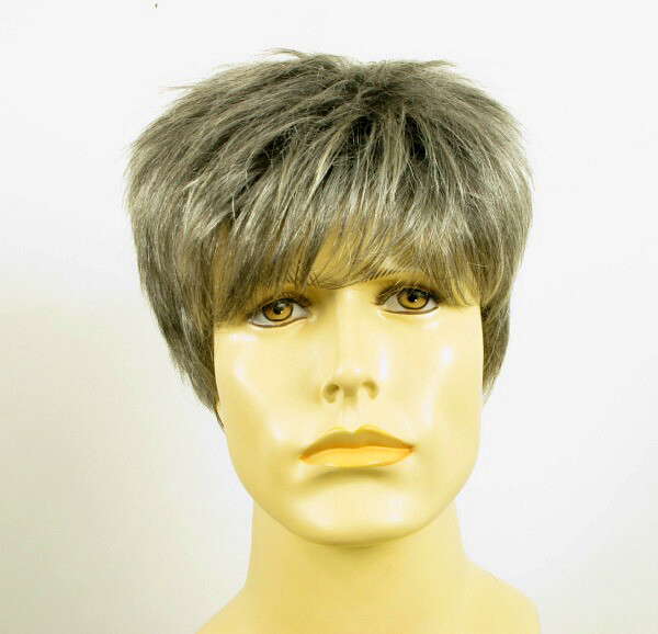 Perruque cheveux naturels poivre et sel Jacques 44 d'une finition premium