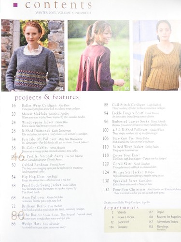 Interweave Knits magazine Winter 2005 - 30 Winter Projects short rows etc - Picture 2 of 3