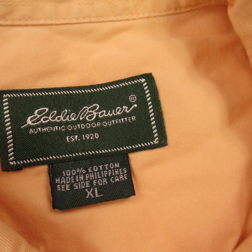 Eddie Bauer Shirt Mens XL Short Sleeve Yellow Outdoors Lightweight Pocket - Picture 7 of 7