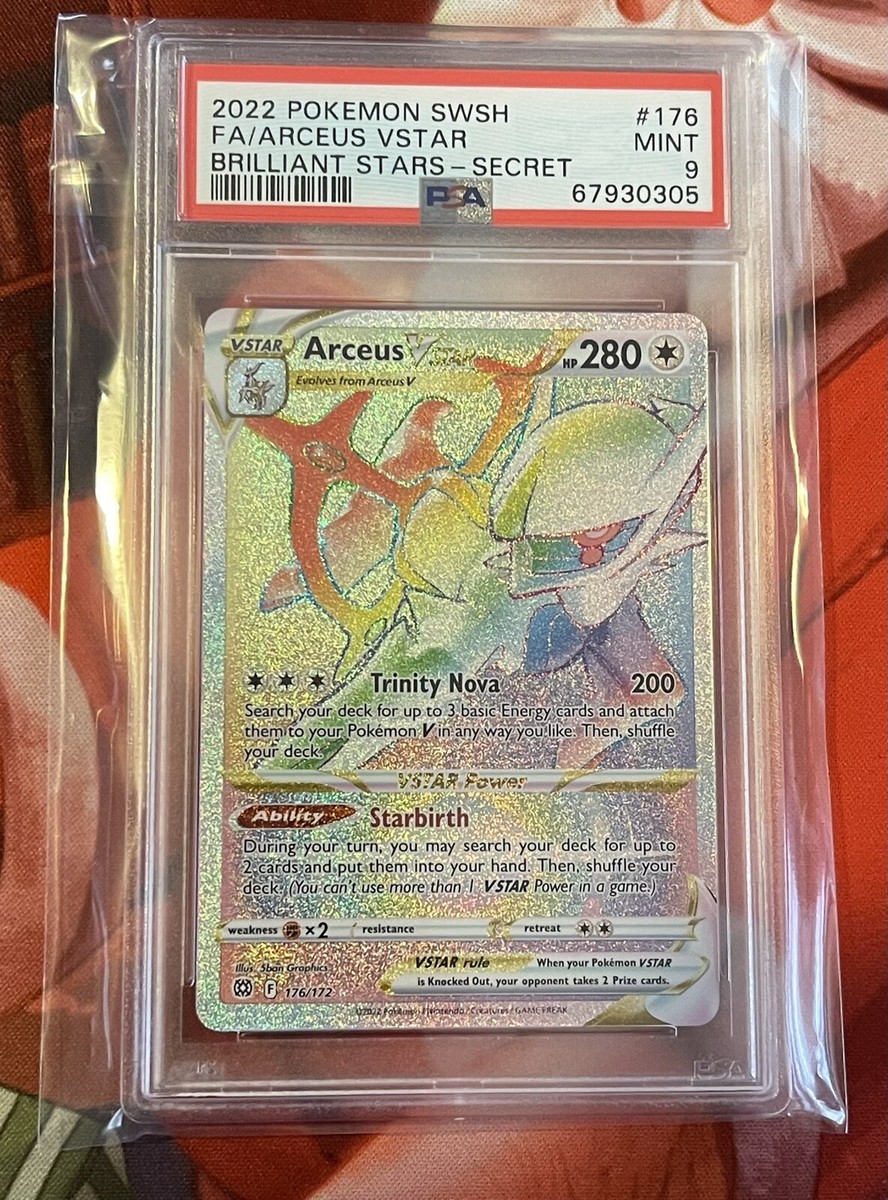 Arceus VSTAR 176/172 RAINBOW RARE HOLO RARE PSA 9