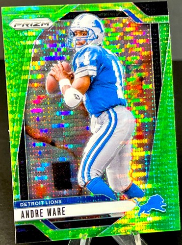 2024 Panini Prizm Football ~ ANDRE WARE #98 Green Pulsar DETROIT LIONS - Picture 3 of 4