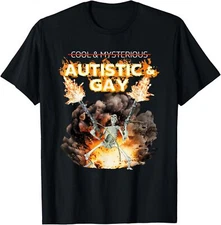 Autistic and Gay Skeleton | Cursed Autism Meme T-Shirt