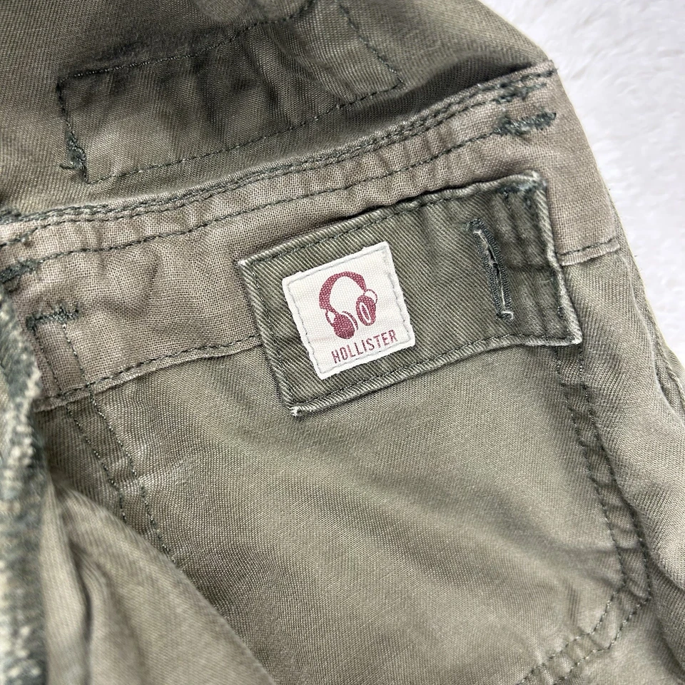 Chaqueta Militar Hollister Hombre Verde Oliva Grande Campo Cremallera Botón Completo Algodón Foto 4 de 4