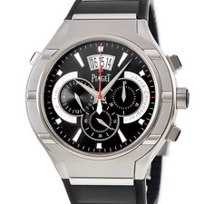 PIAGET Polo 45 Chronograph P10534 G0A34002 Complete serviced Black Bar Dat