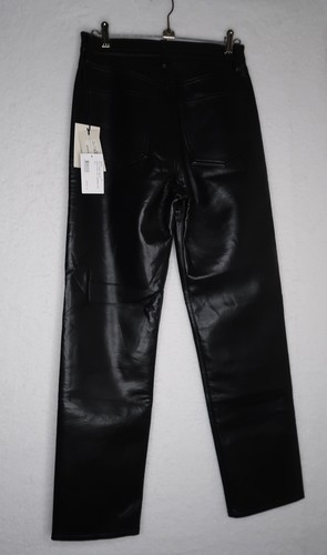 Agolde NEU recyceltes Lackleder schwarz 90er Pinch Waist gerades Bein Hose 25 - Bild 17 von 17