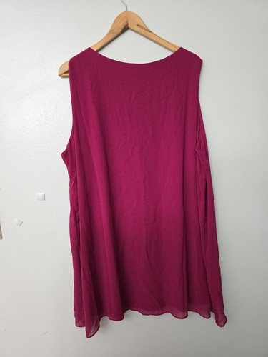 Susan Graver Liquid Knit Top Tank Flowy Burgandy Stretch Sleeveless Woman 2X - Picture 7 of 10