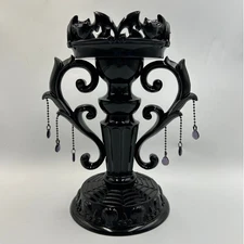 Bath & Body Works Halloween Black Purple Bat Candelabra Candle Pedestal Holder