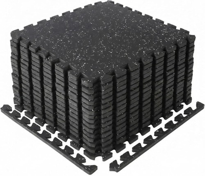 #ad 0.75in Thick 48 Sq ft Exercise Equipment Mats 12 Tiles Rubber Top with EVA Foam $79.79