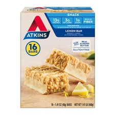 Atkins Lemon Flavored Snack Bar, High Protein 3.79 x 5.54 x 7.04 inches
