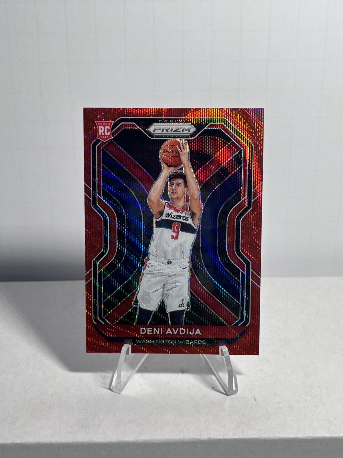 2020-21 PRIZM RED RUBY WAVE #290 DENI AVDIJA RC WASHINGTON WIZARDS