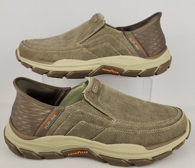 Skechers Respected Holmgren Slip-in Loafers Men's 11.5 WW Extra Wide Taupe READ 