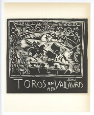 Pablo Picasso lithograph poster "Toros en Vallauris"