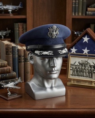 Vintage Flight Ace USAF Lt Col Edwards AFB Dress Cap - LtCol Galloway Size 7 1/4