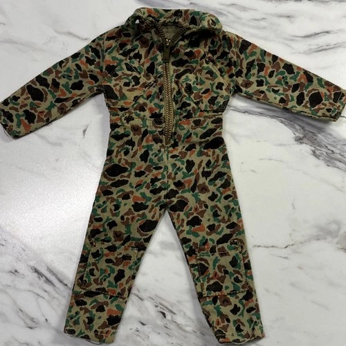 Vintage Ideal Captain Action 1966 Camo Jumpsuit Zip Front Excellent
