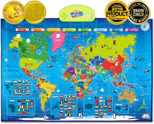 I-Poster My World   Interactive Talking World Map for Kids Ages 5-12 to Learn Co