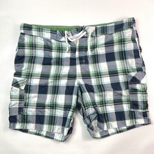 Old Navy Plaid Green Multicolor Swimwear Board Swim Shorts Trunks Men s Size 2XL