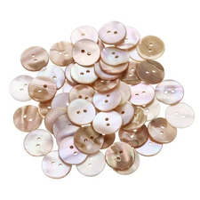 50 Pcs Natural Shell Button, 2 Hole 18mm Mother of Pearl Button, Purple