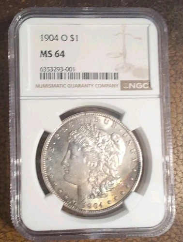 1904 0 NGC Ms64  Toned Morgan Silver Dollar