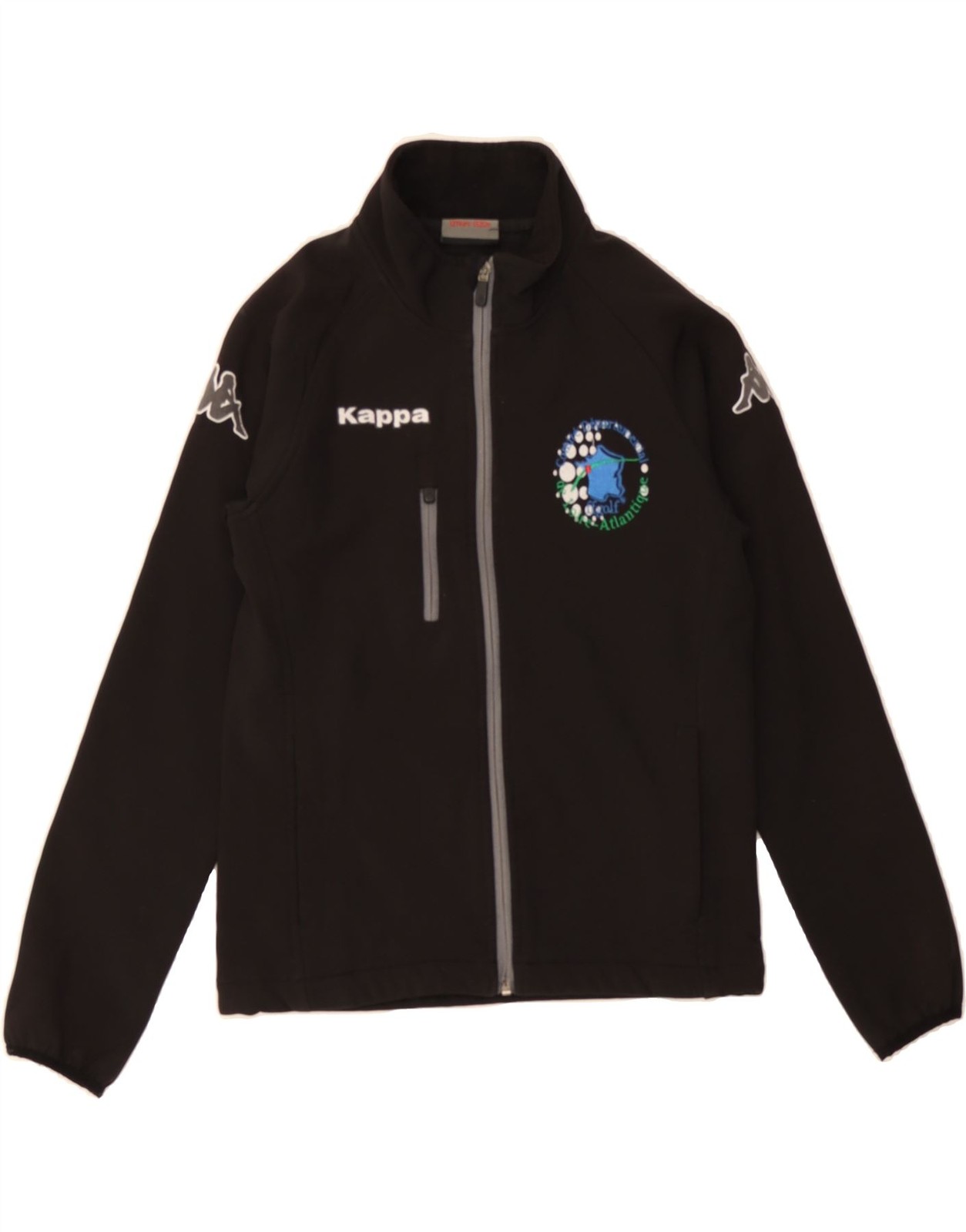 KAPPA Boys Graphic Tracksuit Top Jacket 11-12 Years Black Polyester JJ12