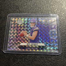 J.J. MCCARTHY 2024 MOSAIC NFL DEBUT ROOKIE SILVER PRIZM VIKINGS RC