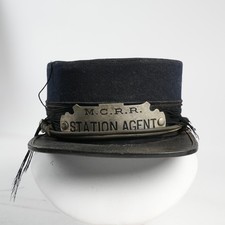 Antique Railroad Station Agent Hat - M.C.R.R 31181