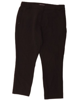 Marks & Spencer Damen Gerade Chino Hose UK 14 Large W32 L26 Schwarz CO18