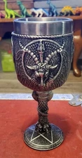 Pacific Giftware Satanic Cult Baphomet Polyresin Prop Wine Goblet NEVER USED