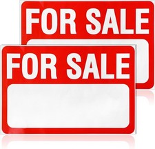 2 Pcs for Sale Sign Car Sticker, 12" x 8" Plastic Self-Adhesive Vin Color: Red