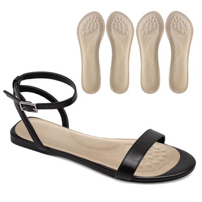 2 Pairs Pigskin High Heel Cushion Inserts for , Adhesive Arch Insoles for Fla...