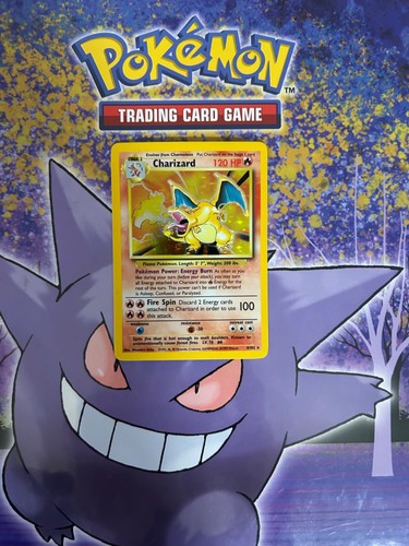 1999 Pokémon Charizard Base Set HOLO BLEED REVERSE HOLO Misprint Error 4/102 🔥