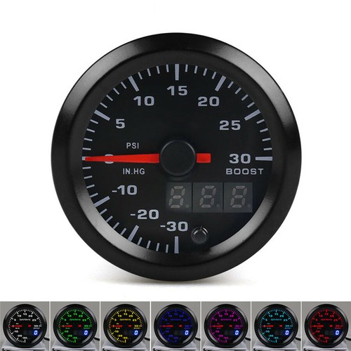2" Digital & Pointer 7 Color LED Turbo Boost Meter PSI Gauge for 12V Vehicle Car - Picture 4 of 11