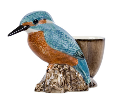 Wachtel Keramik Eierbecher mit Eisvogel