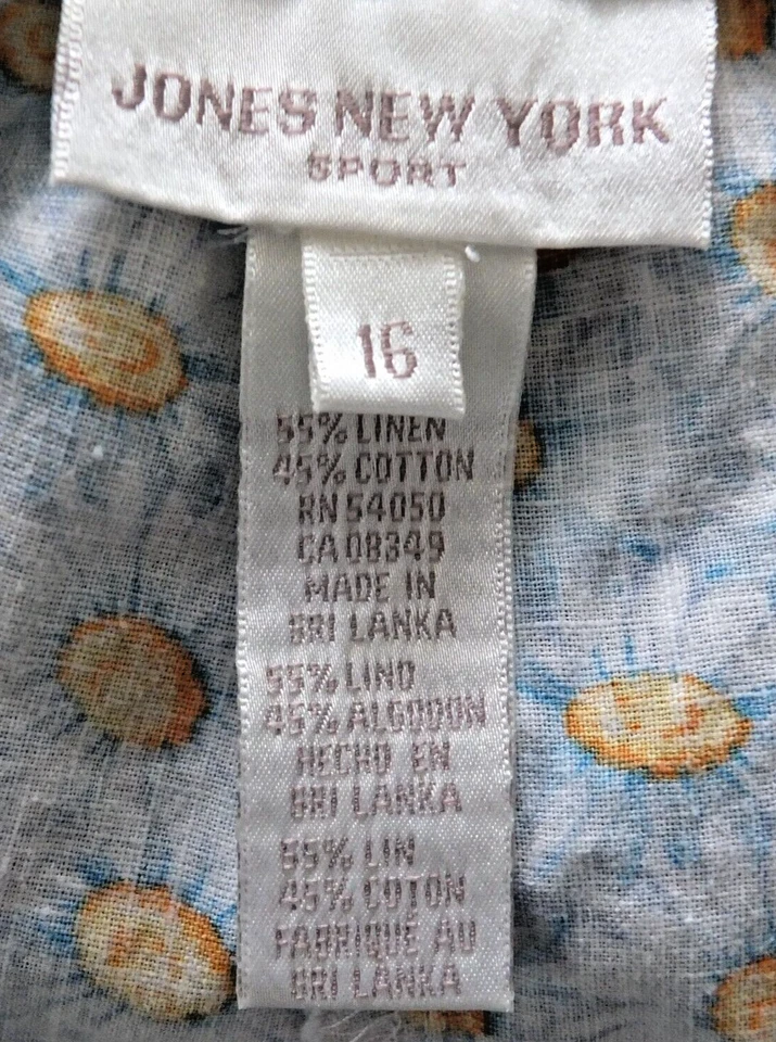 Pantalones Cortos Jones New York Multicolor Talla 16 Mezcla Lino-Algodón Cuchillo Plisados Foto 3 de 3