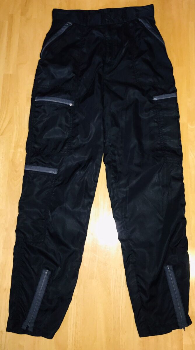 【韓国 Attends】80s Retro Fit Nylon Pants Vtg Retro Unisex XS 1980s Retro Parachute Cargo Nylon Pants