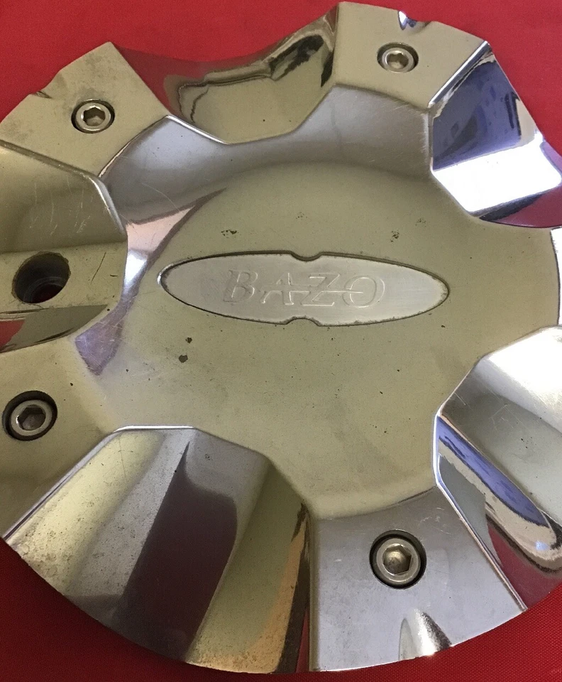 UNA TAPA CENTRAL LLANTAS CROMADAS BAZO BAC-F003 B22 BAZO 6 7/8" USADA PERSONALIZADA/4743 Foto 3 de 4
