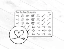 1312~~Doodle Arrows Planner Stickers.