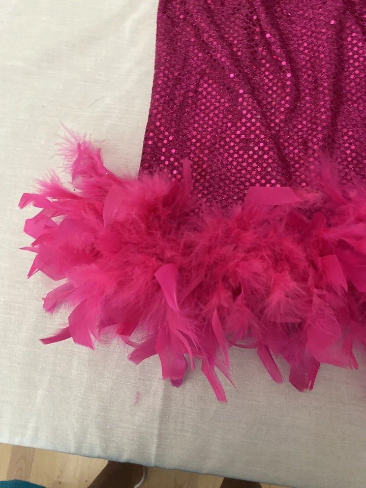 Vestido Sequence Niña Con Pluma Disfraz Talla 3T Foto 4 de 4